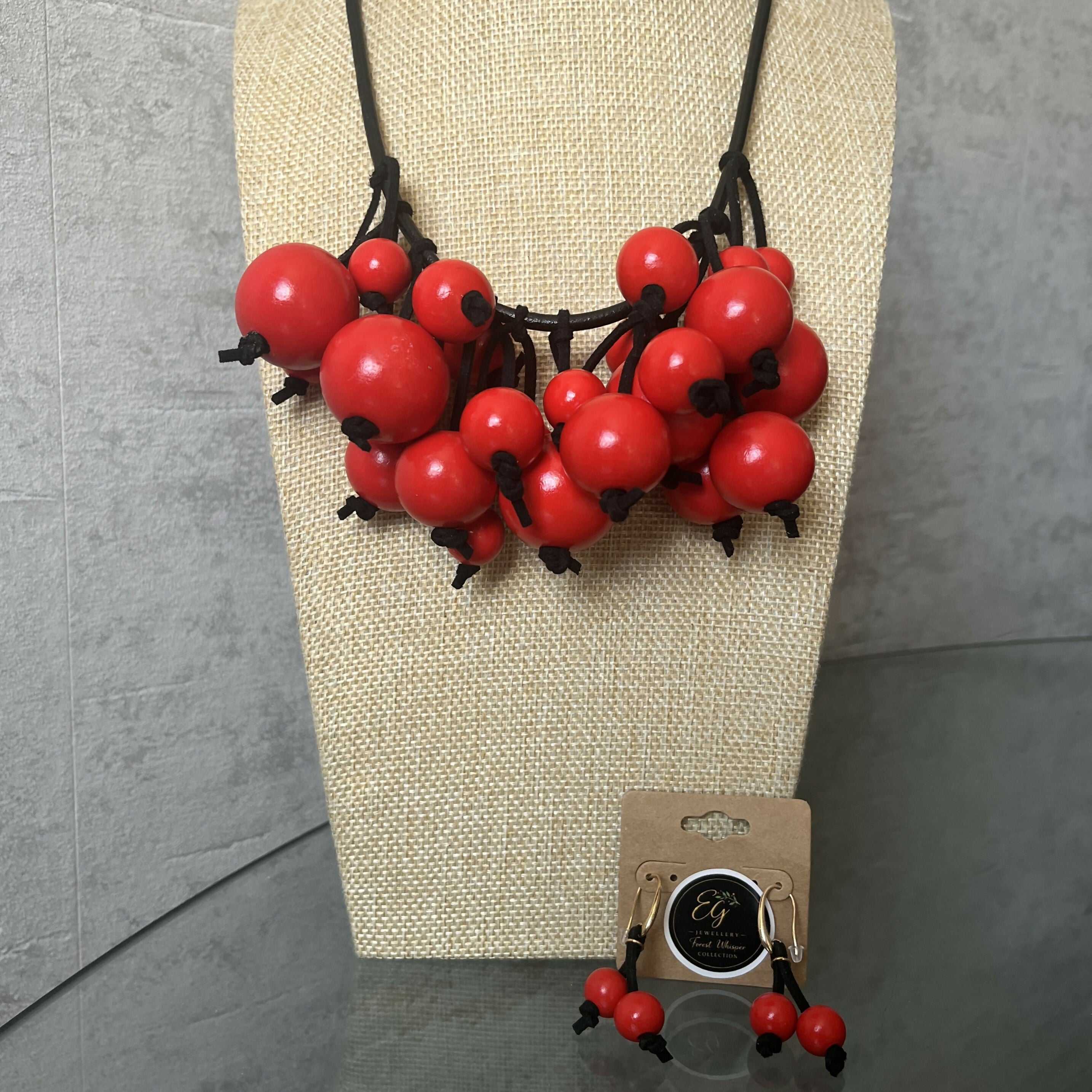 Rowan Berry Necklace & Earrings set