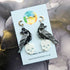 Handmade Ravens And Skull Resin Earrings
