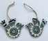 Hand-printed Wooden Bird Hanging Decoration in Teal.