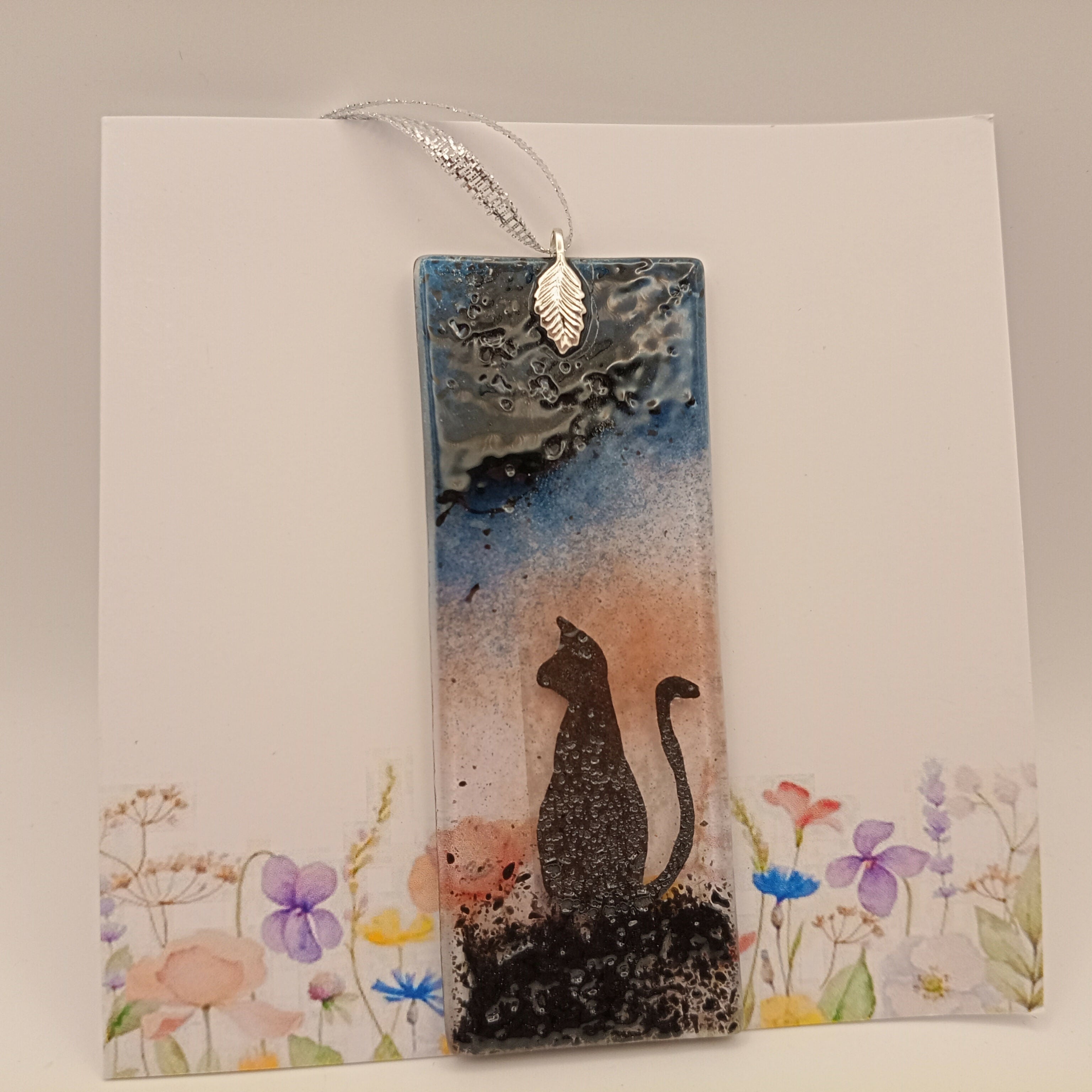 Fused Glass Cat Card