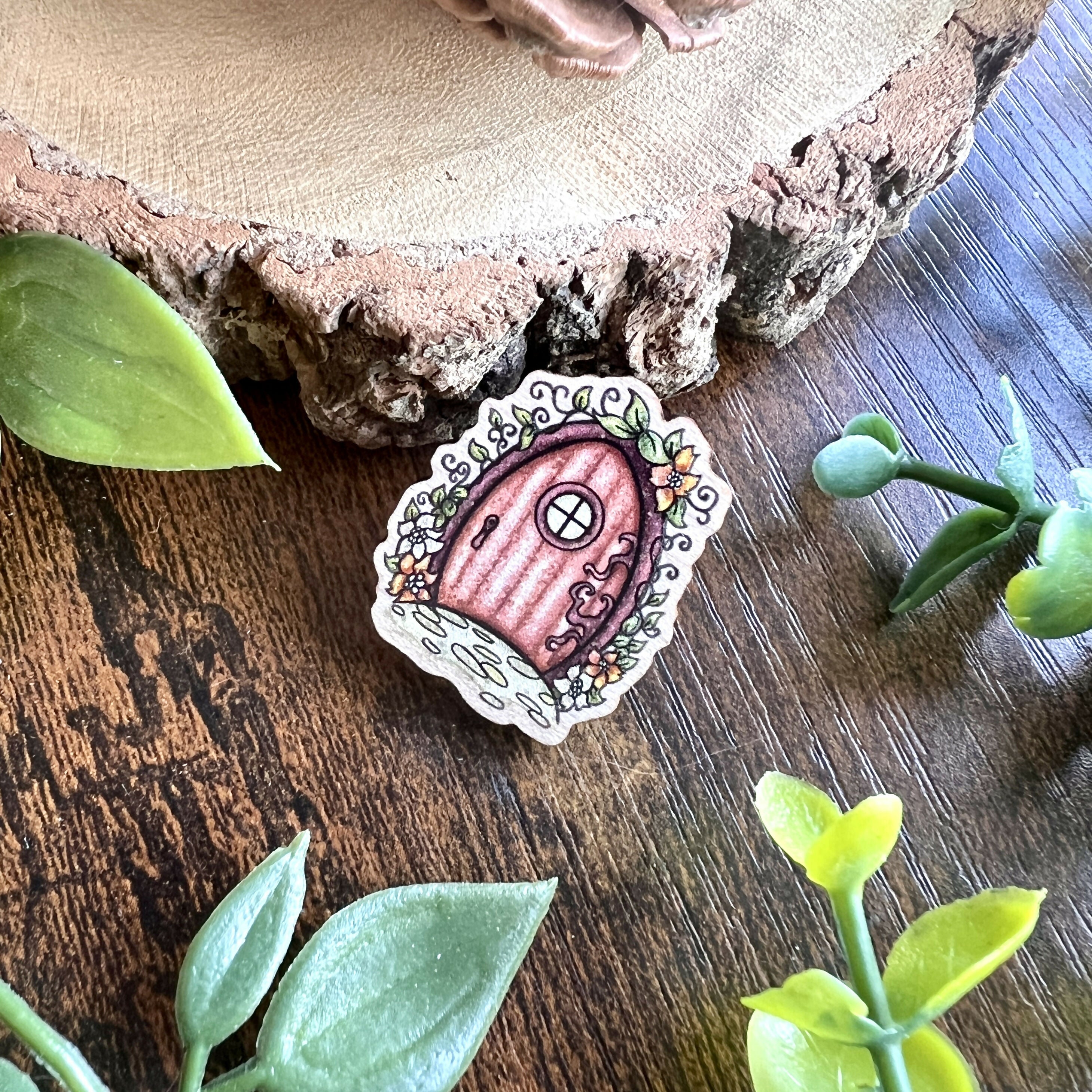 Fairy Door Wooden Pin | Rustic Fairy | Art & Soul