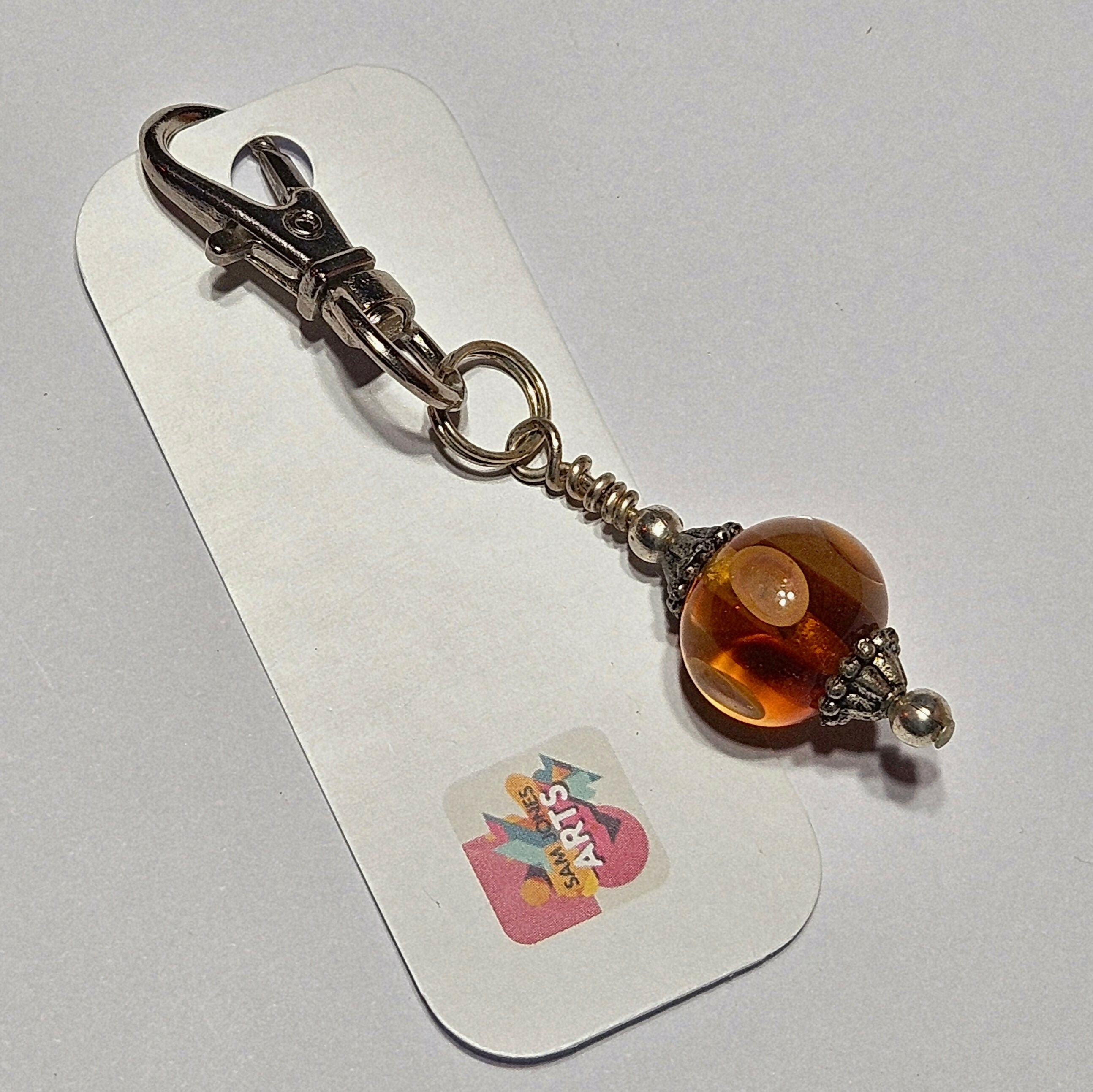 DECORATIVE GLASS BAG CHARM/KEYRING