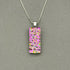 Pink Raindrop Dichroic Fused Glass Pendant with Silver Plated Chain - Handmade by Jade Tapson Glass.