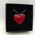Deep Red Enamel Heart Pendant