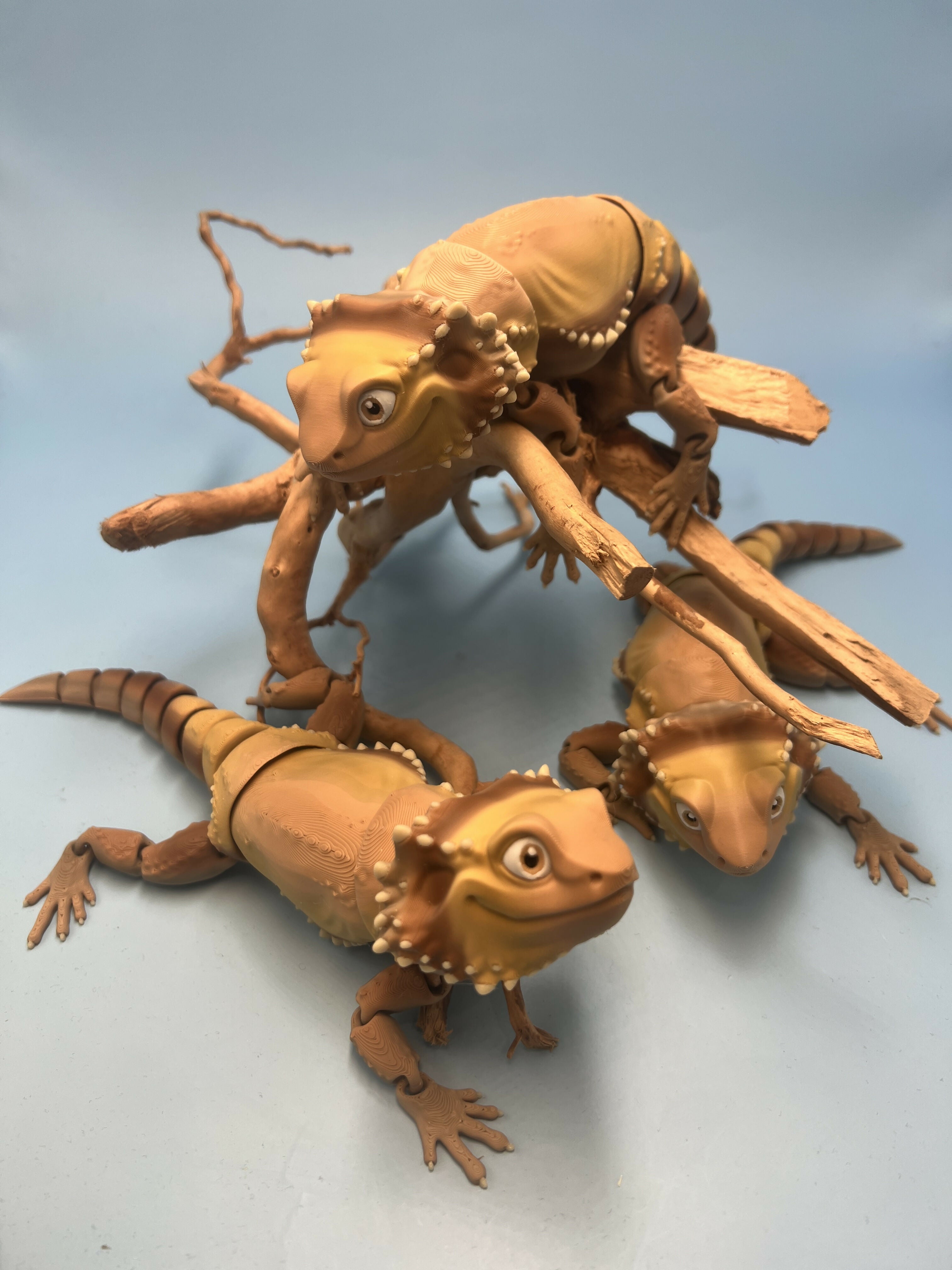 3D Printed LARGE: Articulated Sensory Fidget Animals friends Bearded Dragon 25cm
