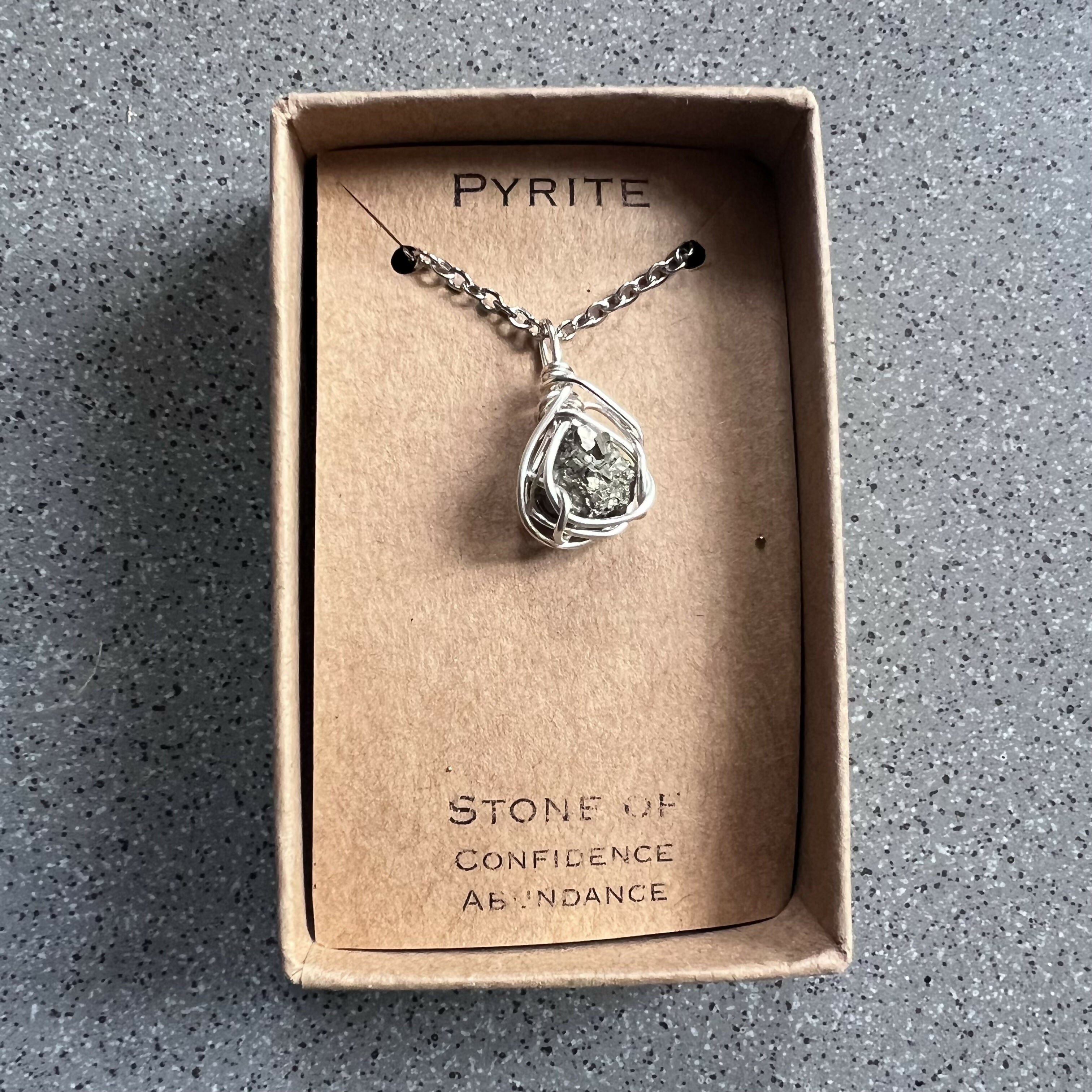 Raw Pyrite Wire Wrapped Pendant