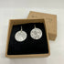 Handmade Silver Full Moon Lunar Earrings with Sterling Silver Hooks