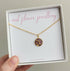 Purple Real Flower Circle Necklace Gold Plated