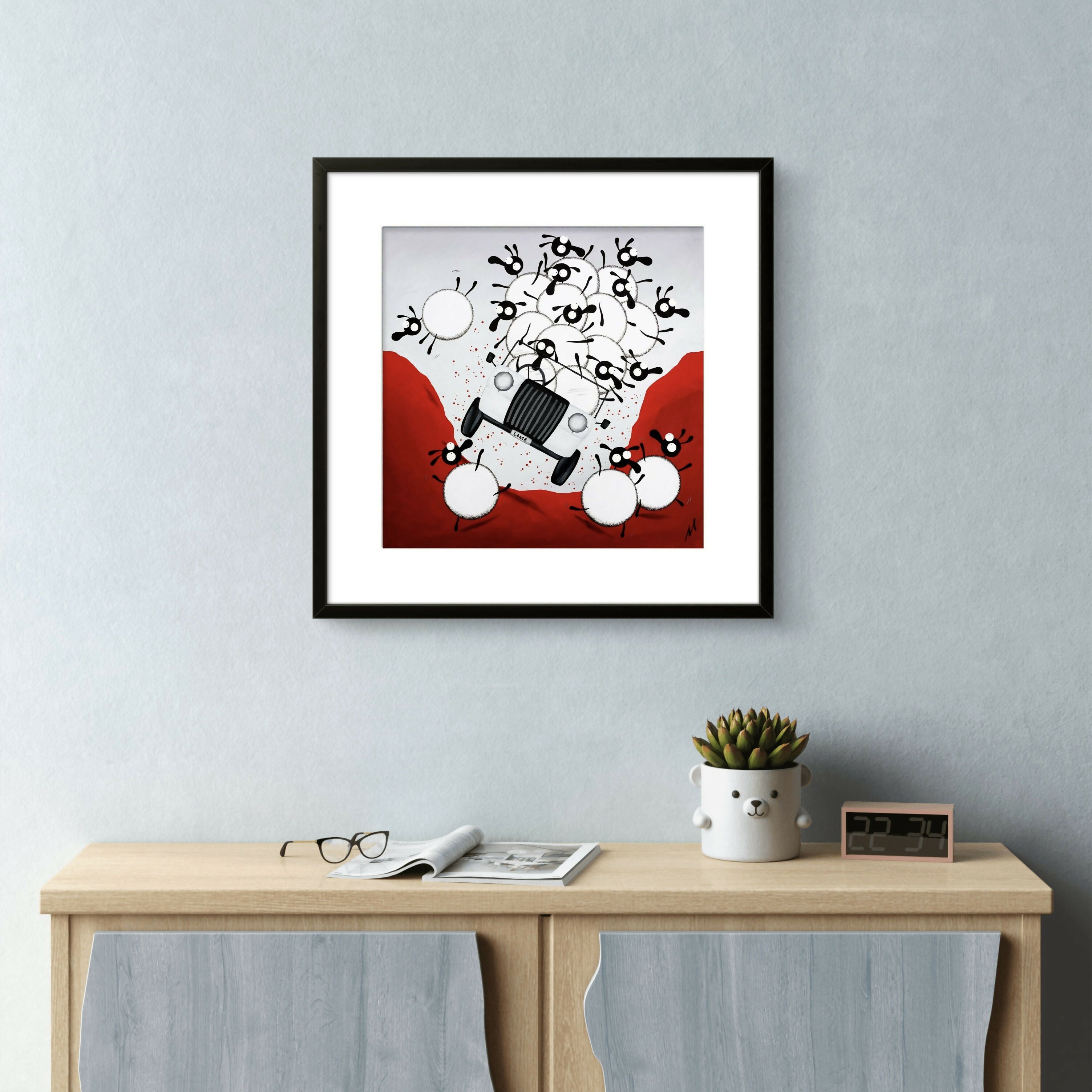 Lamb Rover - 16” Framed Limited Edition Print