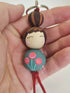 Hand-Painted Wooden Doll Keyring