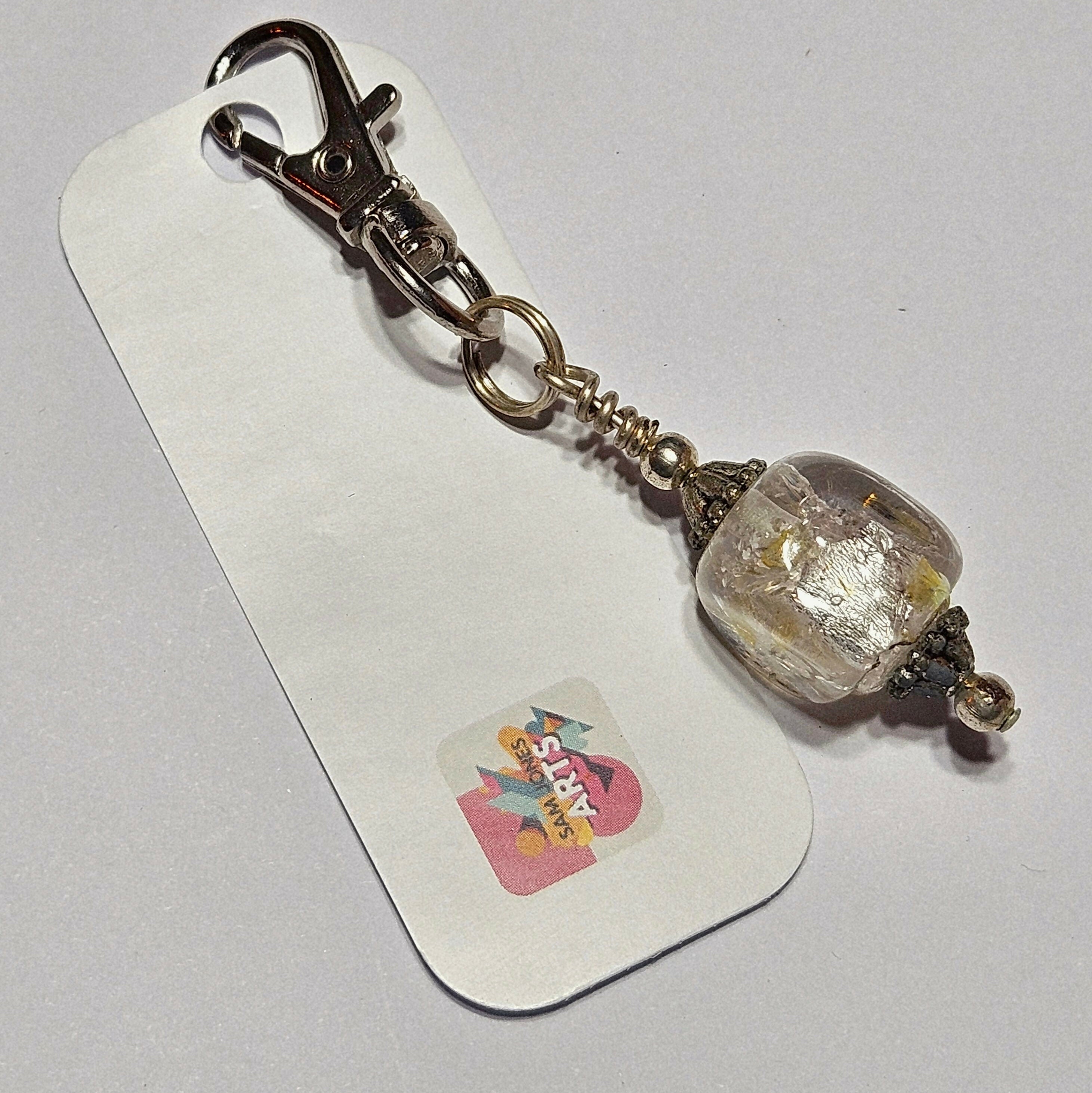 CHARMING GLASS BAG CHARM/KEYRING