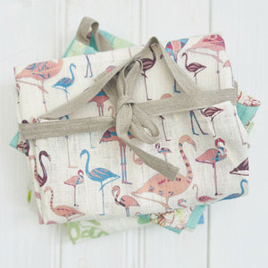 Children's Linen Apron - Flamingo Print