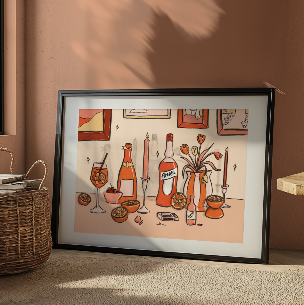Aperol Spritz Print with A2 Frame