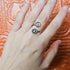 Handmade White Black Moon And Stars Resin And Stainless Steel Adjustable Double Ring