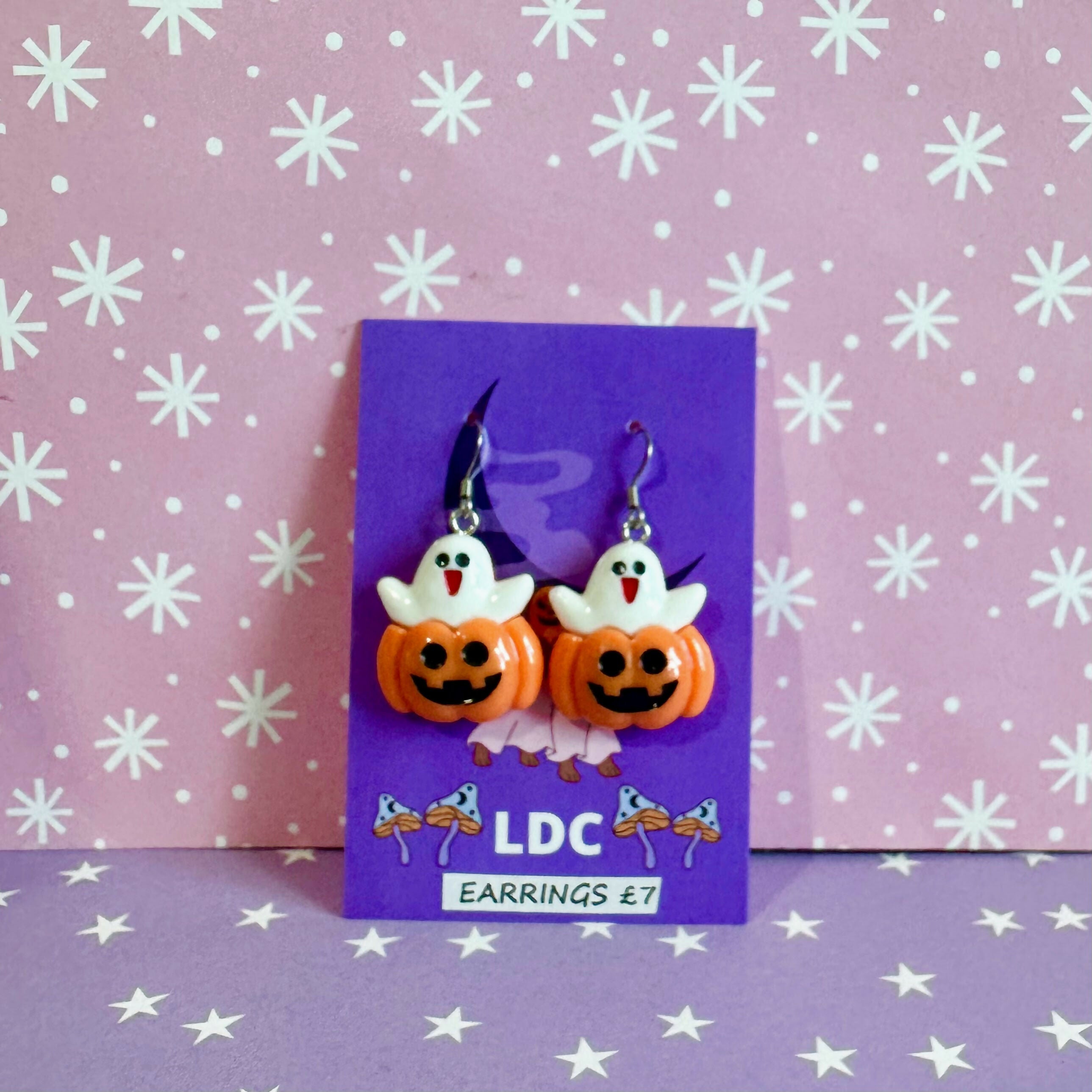 Ghost Pumpkin Earrings