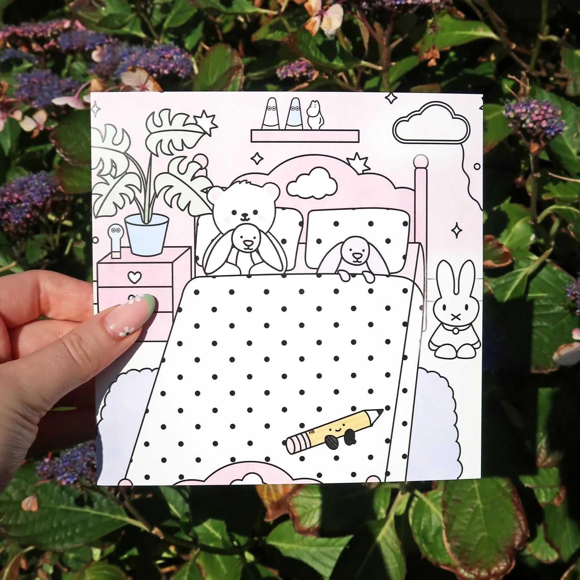 Plush Bedroom 6x6" Square Art Print