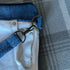 Unique Handcrafted Clutch Purse Wristie Bag Made From Upcycled Jeans And Fabric