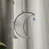 Clear Textured Crescent Moon Stained Glass Suncatcher