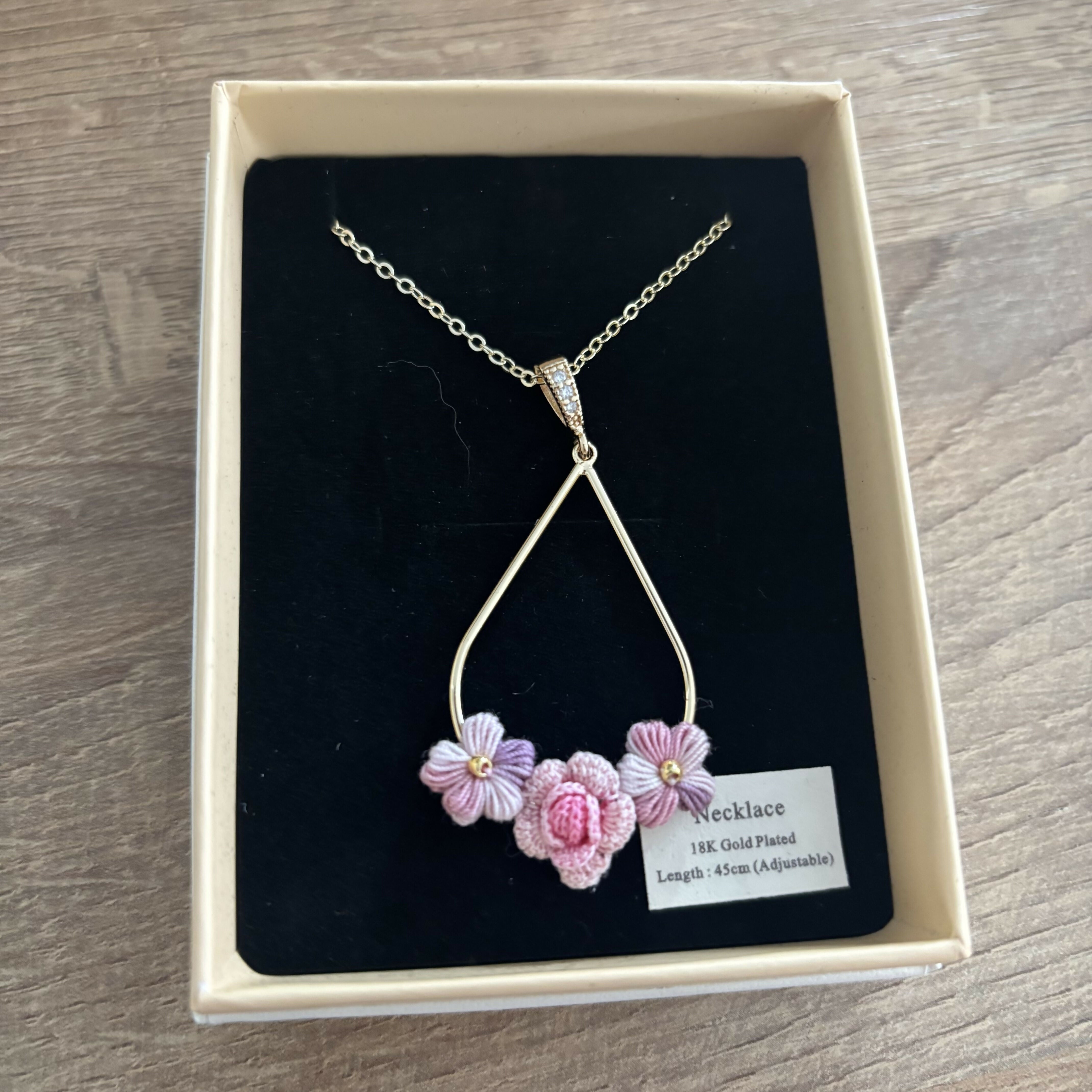 Micro Crochet Flower Necklace
