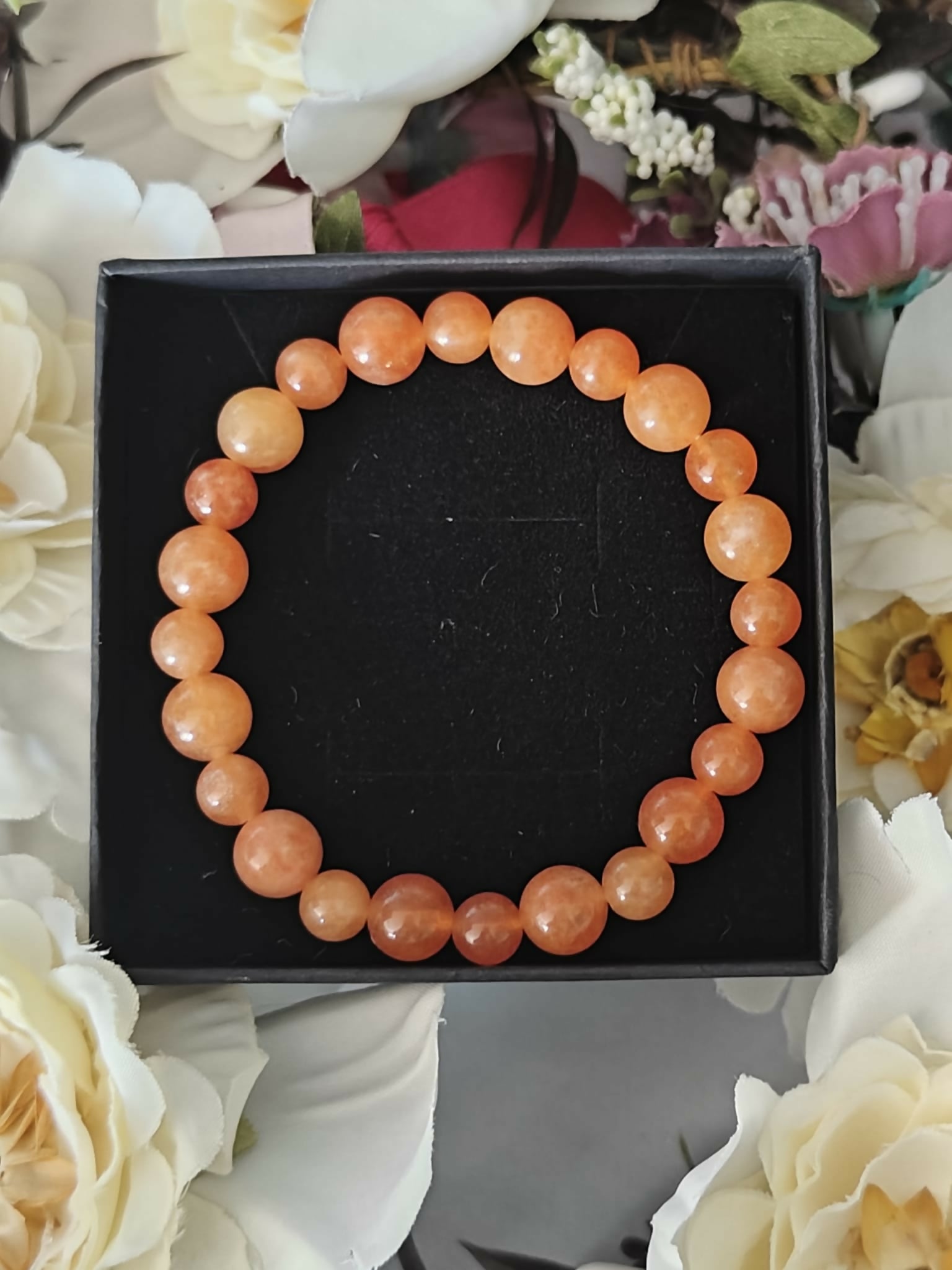 Sunstone Crystal Bead Bracelet