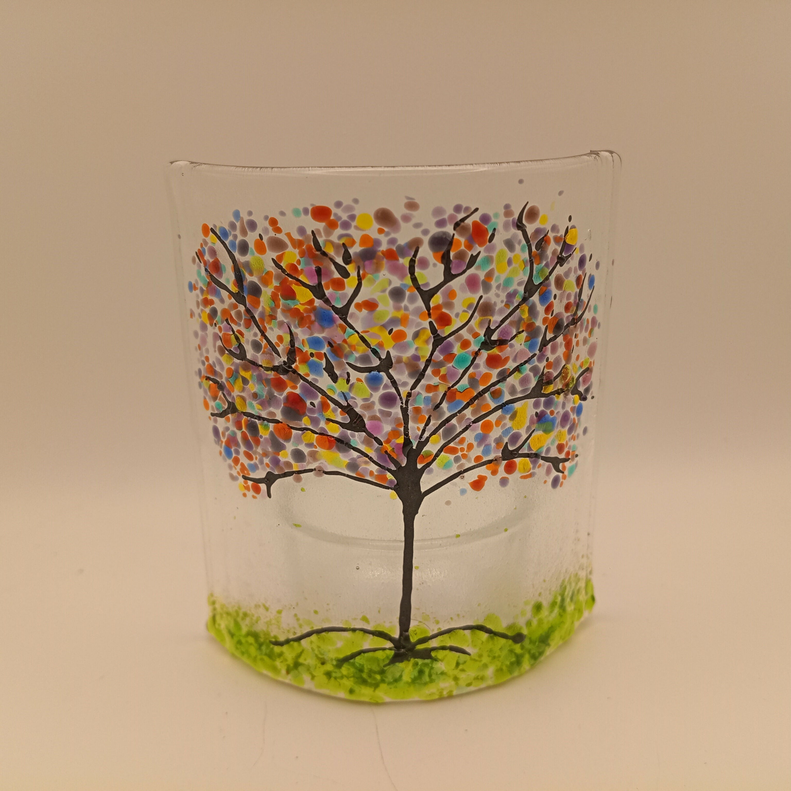 Fused Glass Tree Tealight