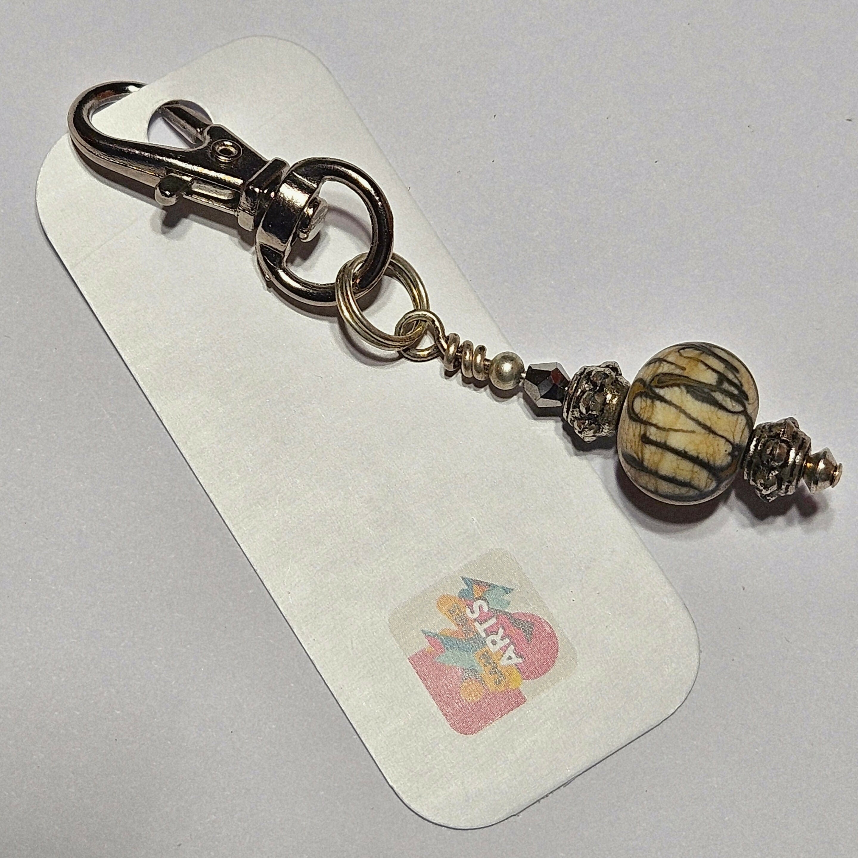 CHARMING GLASS BAG CHARM/KEYRING