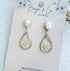 Real Flower White Drop Earrings