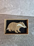 Handcrafted Walnut Veneer Badger Pin