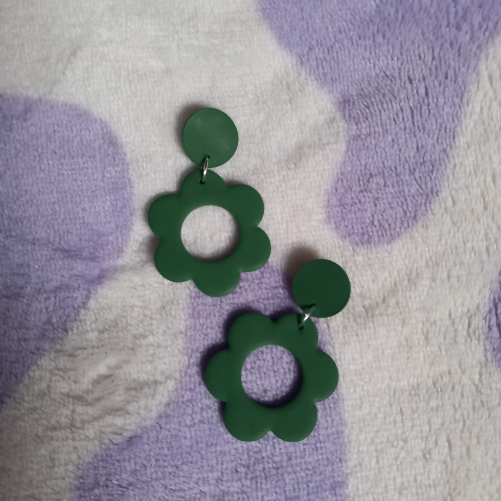 Polymer Clay Daisy Dangle Earrings