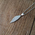Handmade Silver Drop Leaf Necklace Leafy Texture