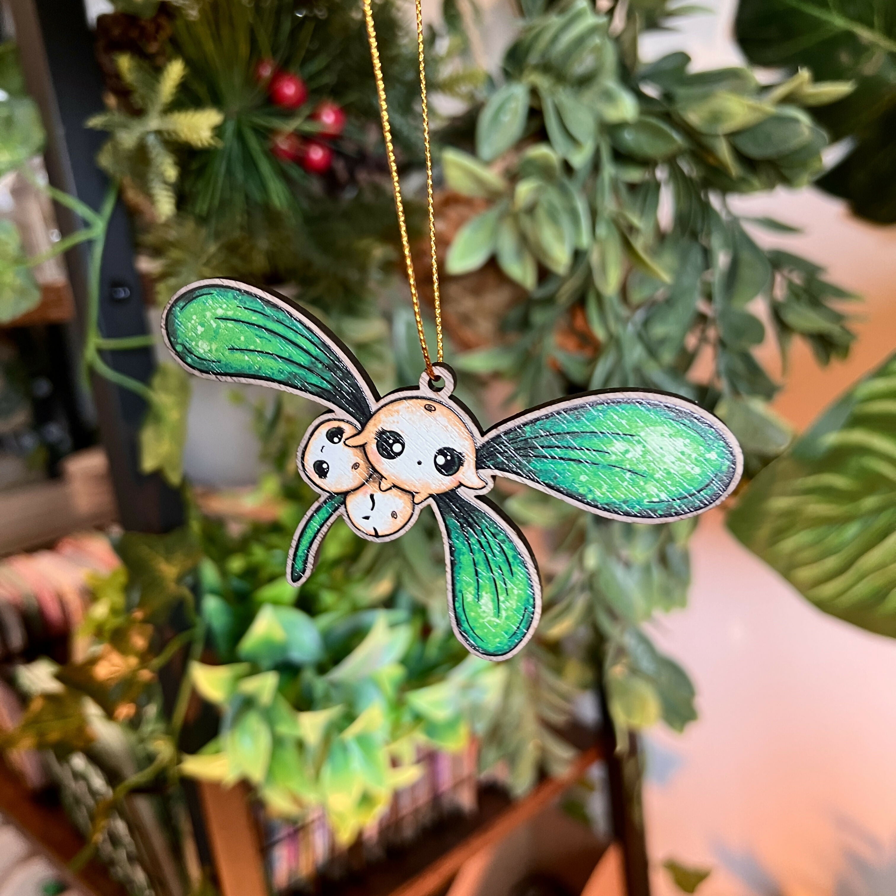 Mistletoe Berries Wooden Decoration