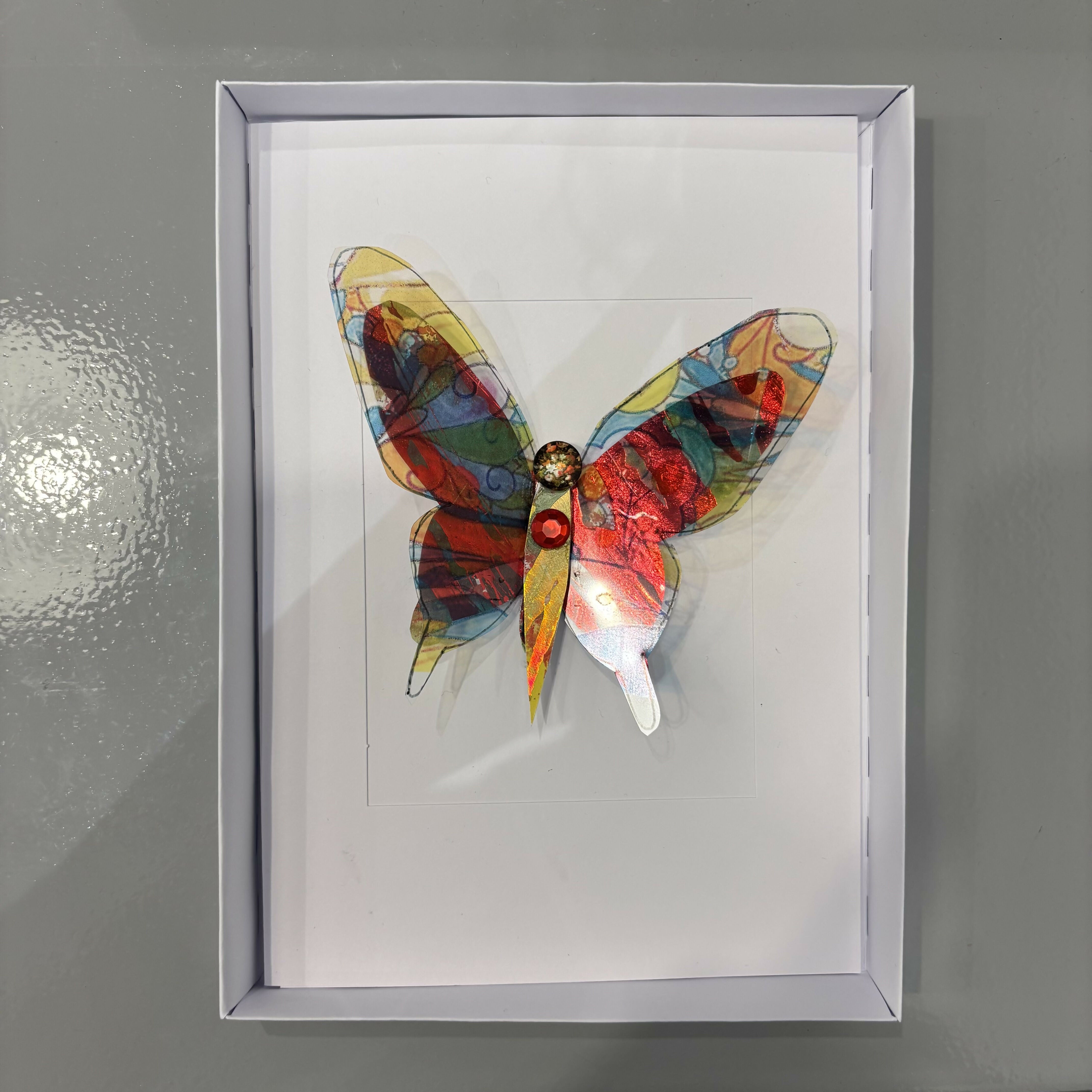 Boxed Butterfly Mixed Media Card