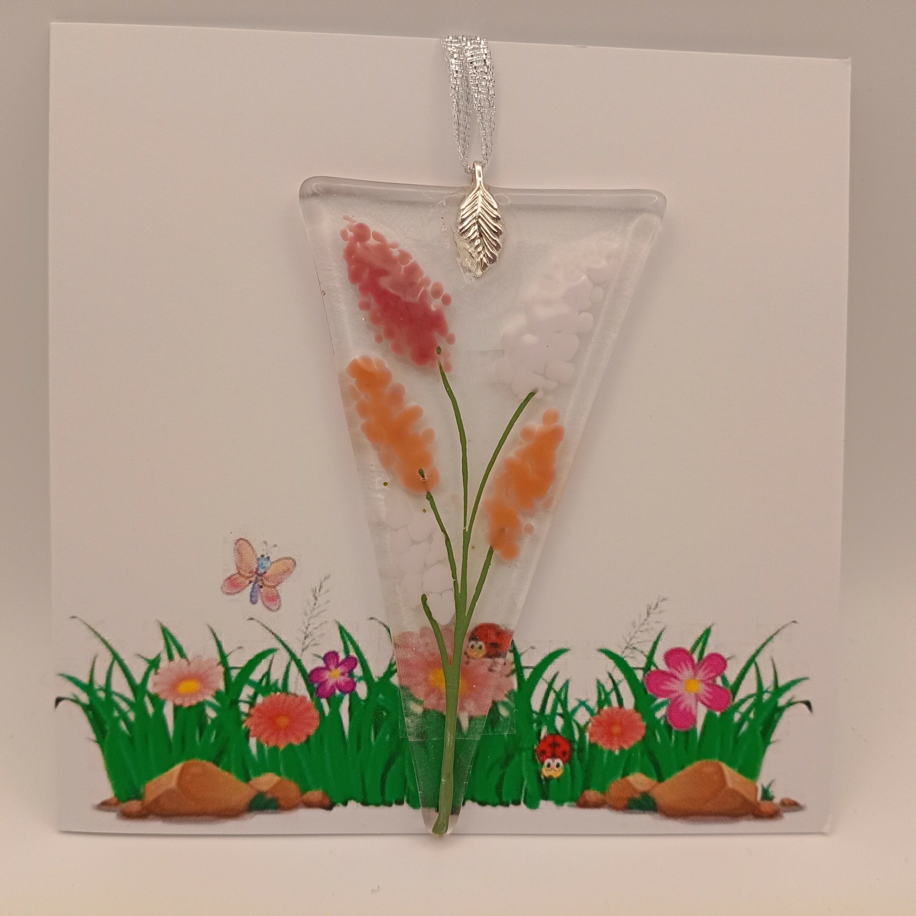 Fused Glass Flower Card
