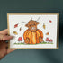 Highland Cow Pumpkin Greetings Card