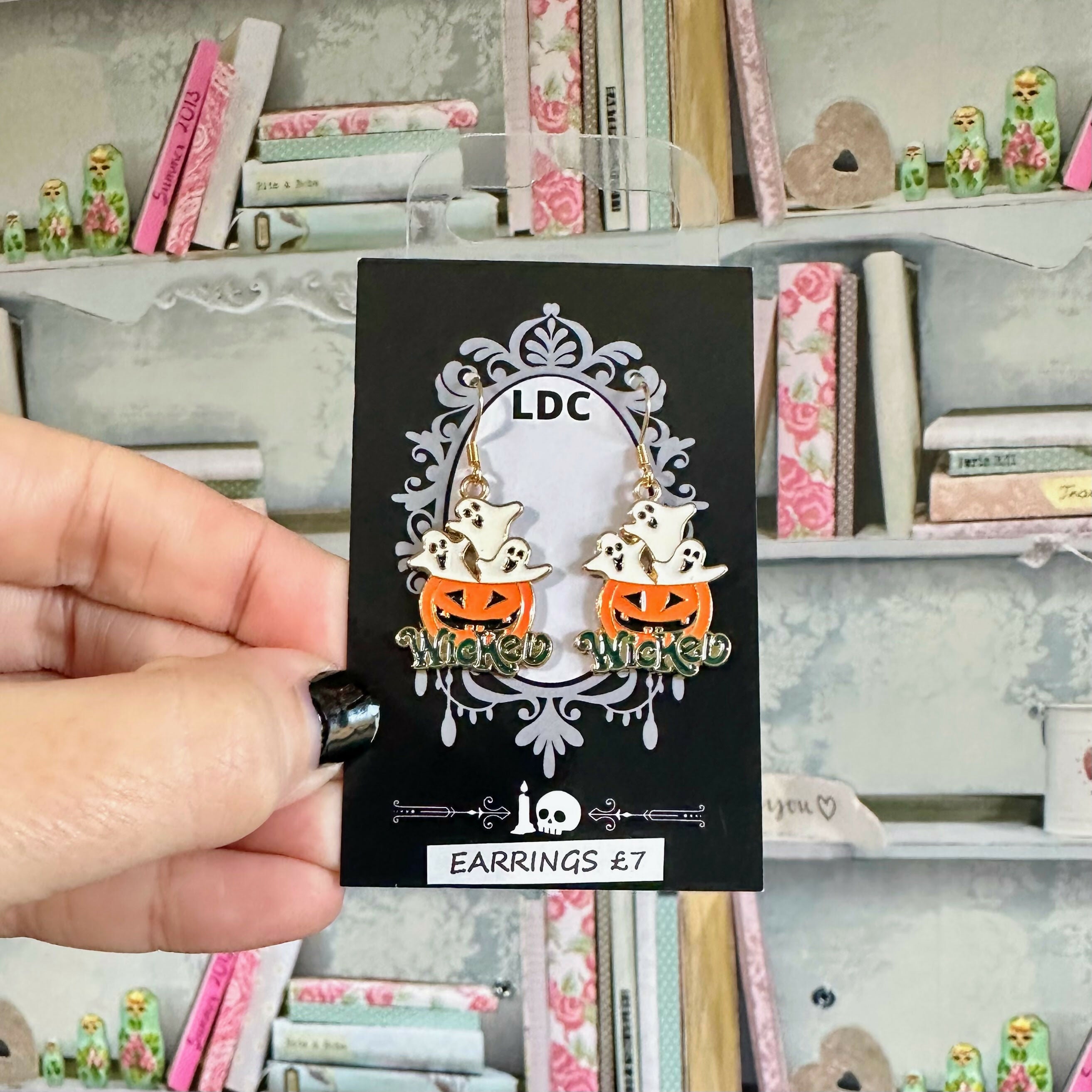 Wicked Ghost Pumpkin Earrings