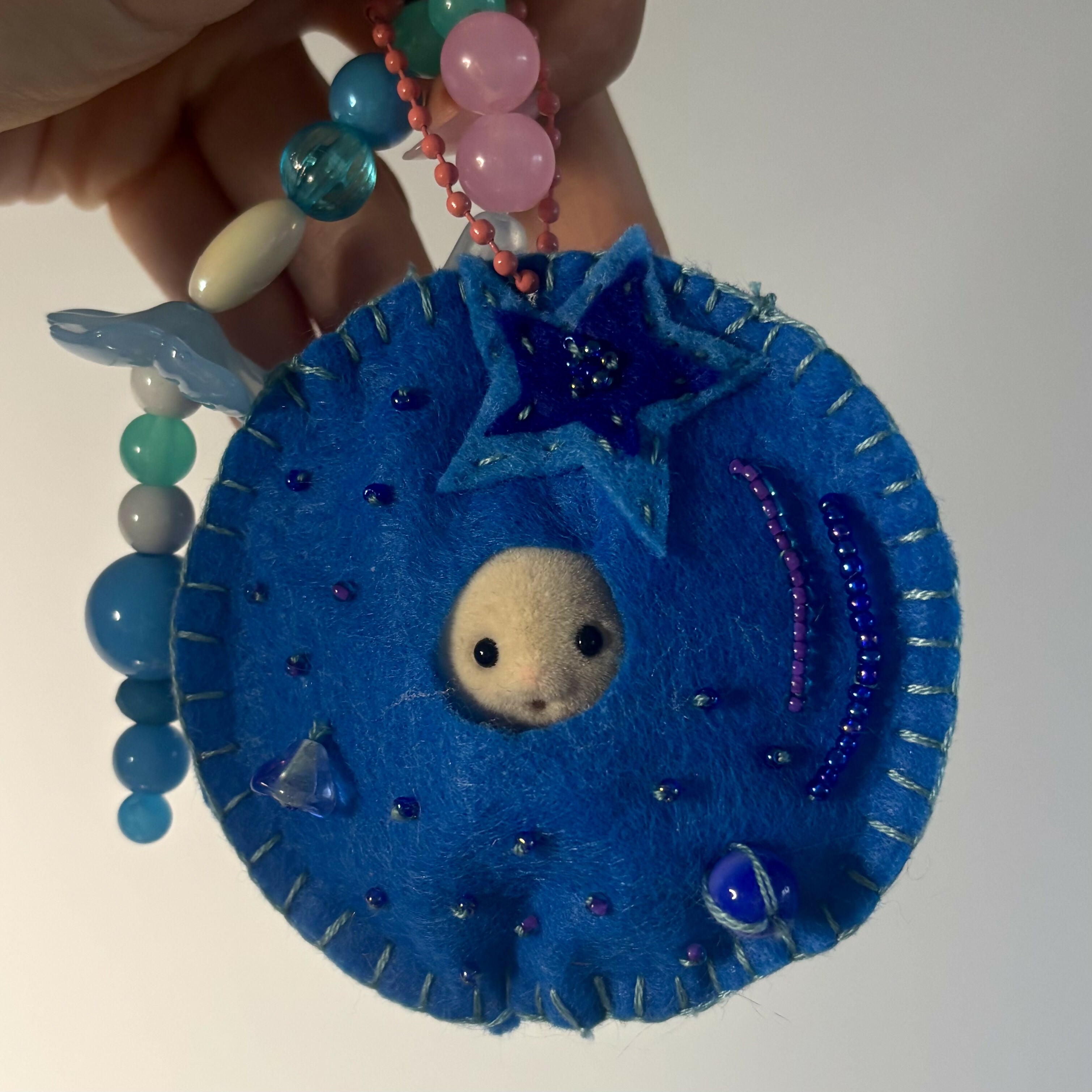Blueberry Felt Keyring