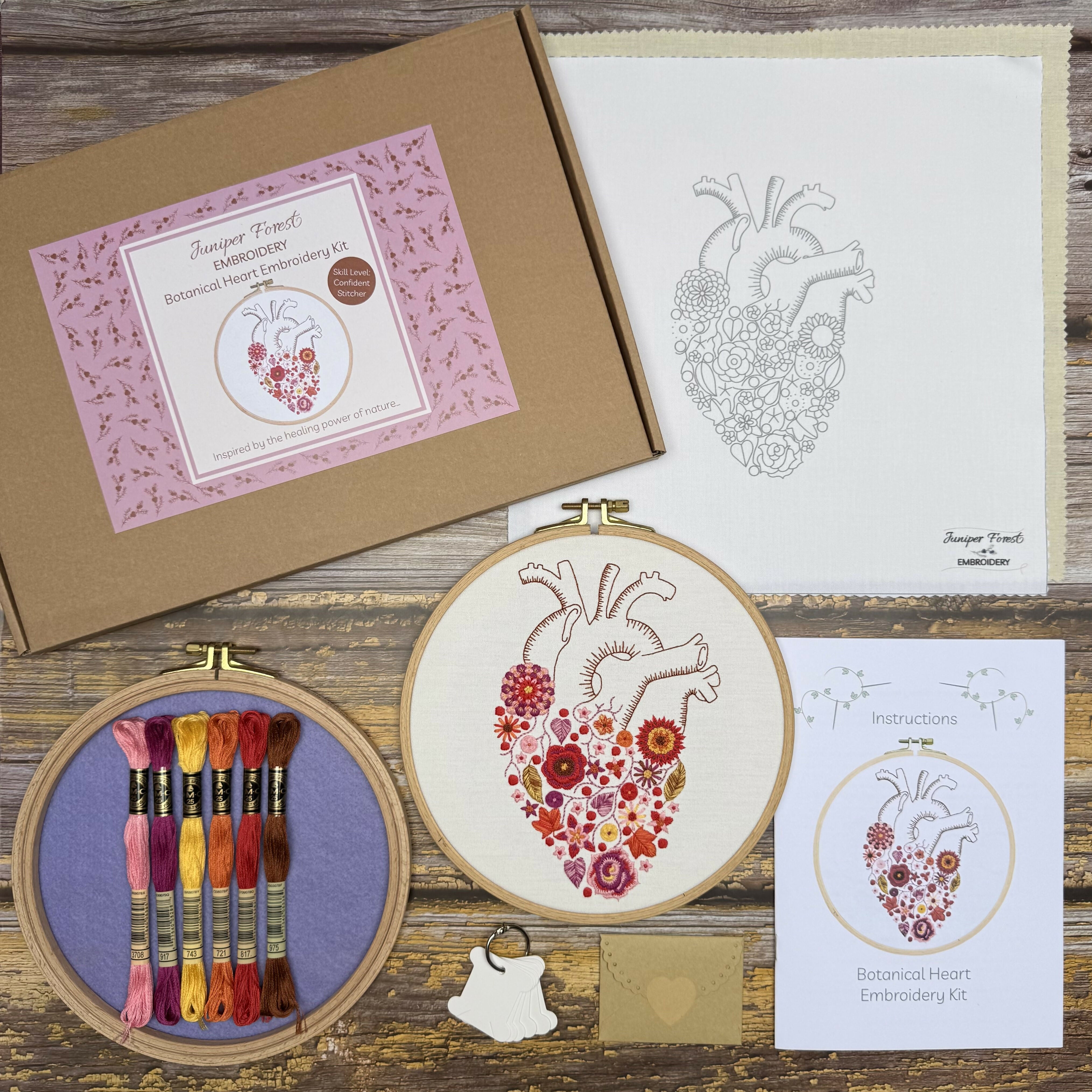 Botanical Heart Embroidery Kit