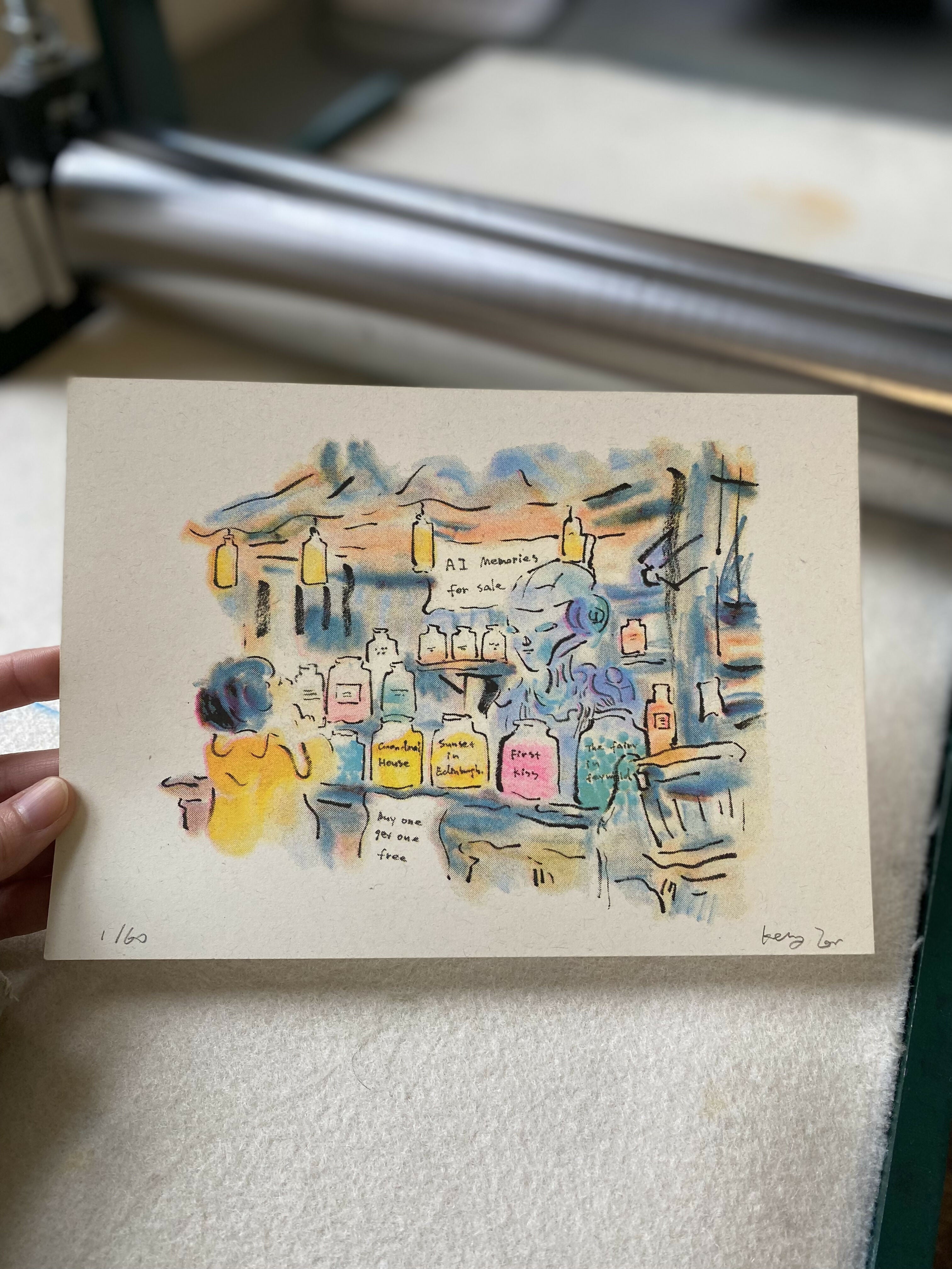 AI Memories for Sale Limited Edition Riso print