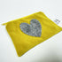 Ochre Velvet Purse with Silver Sparkle Heart