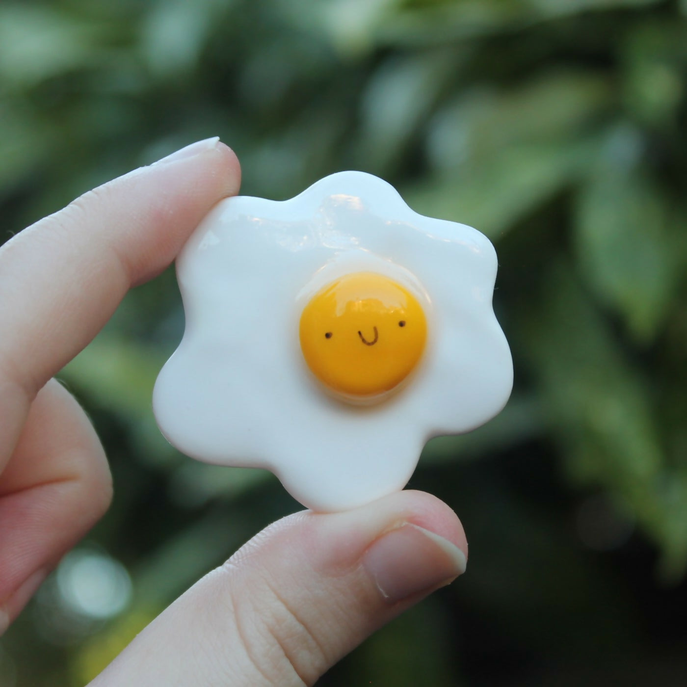 Handmade Polymer Clay Happy Egg Magnet
