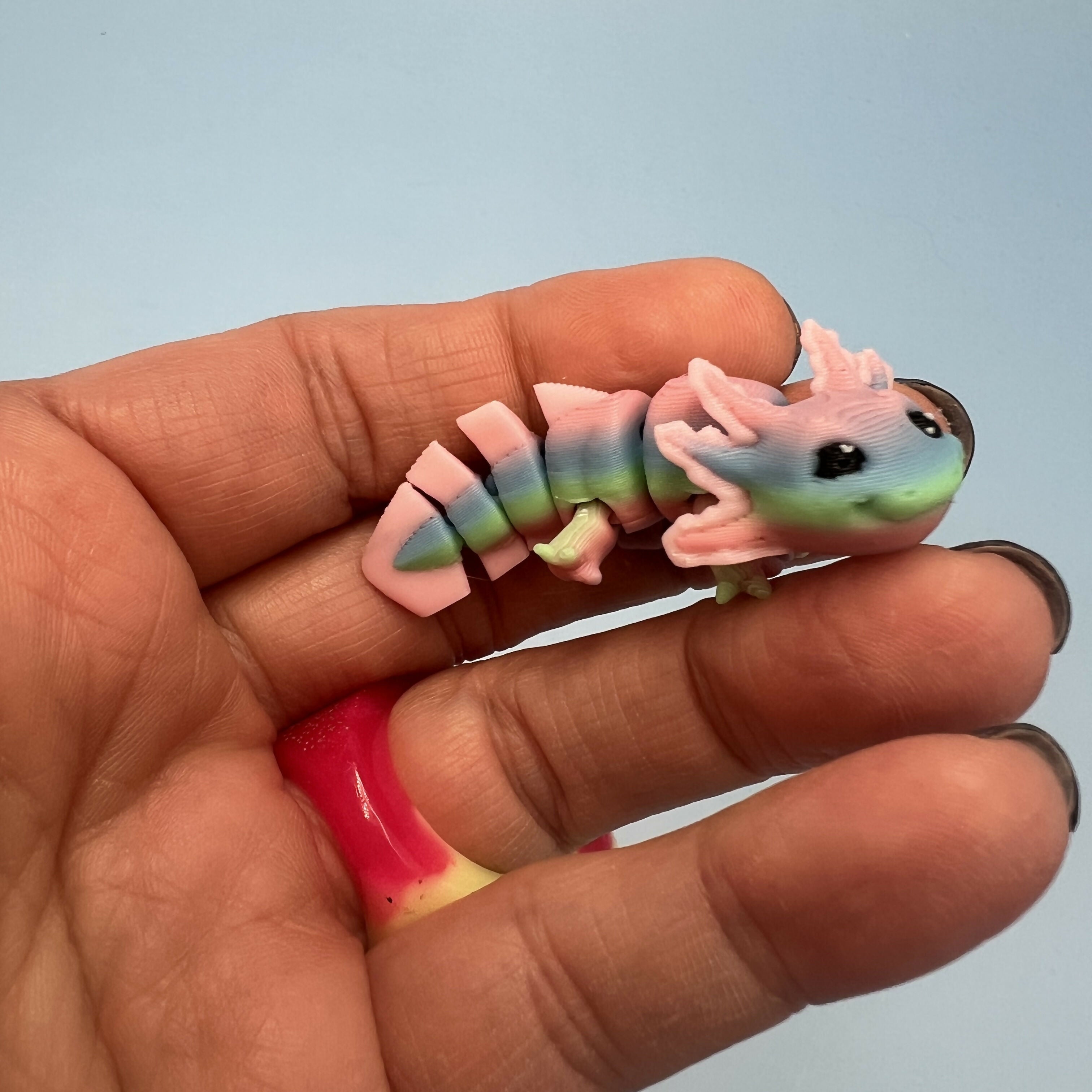 3D Printed Micro Miniatures: Articulated Sensory Fidget Animals friends, Axolotls 5cm
