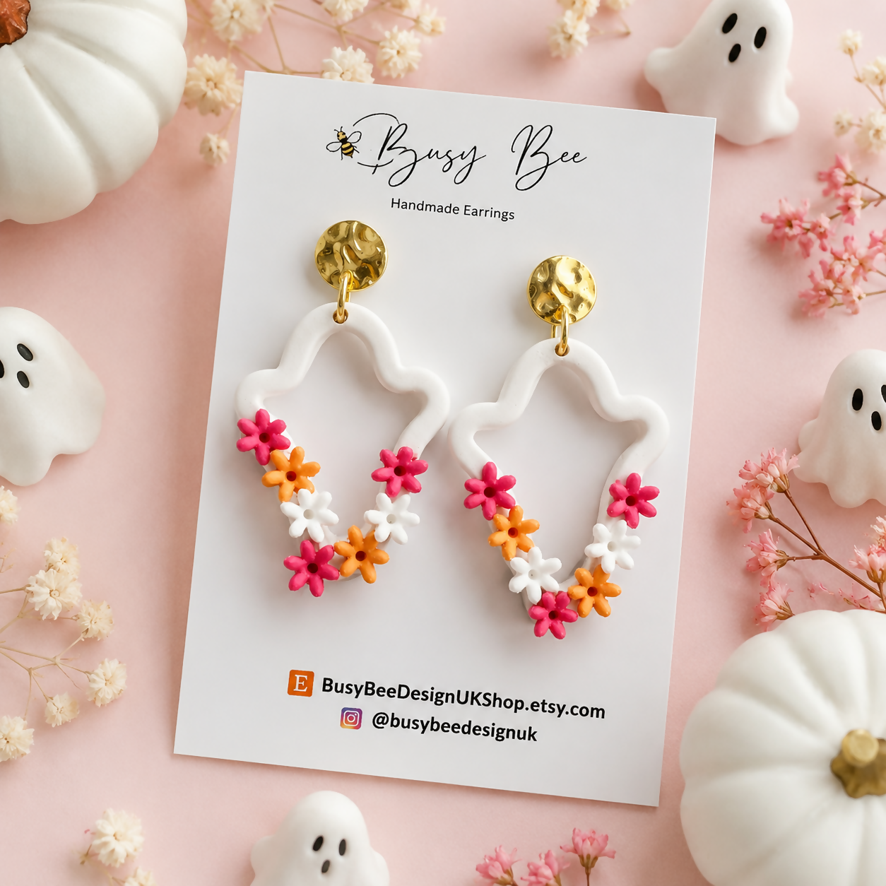 Halloween Polymer Clay Earrings, Handmade Quirqy Dangles