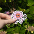 Flower Mascot Die Cut Sticker