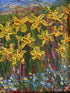 Copy of Daffodils & Forget Me Nots - Black Framed Oil Painting On Wood