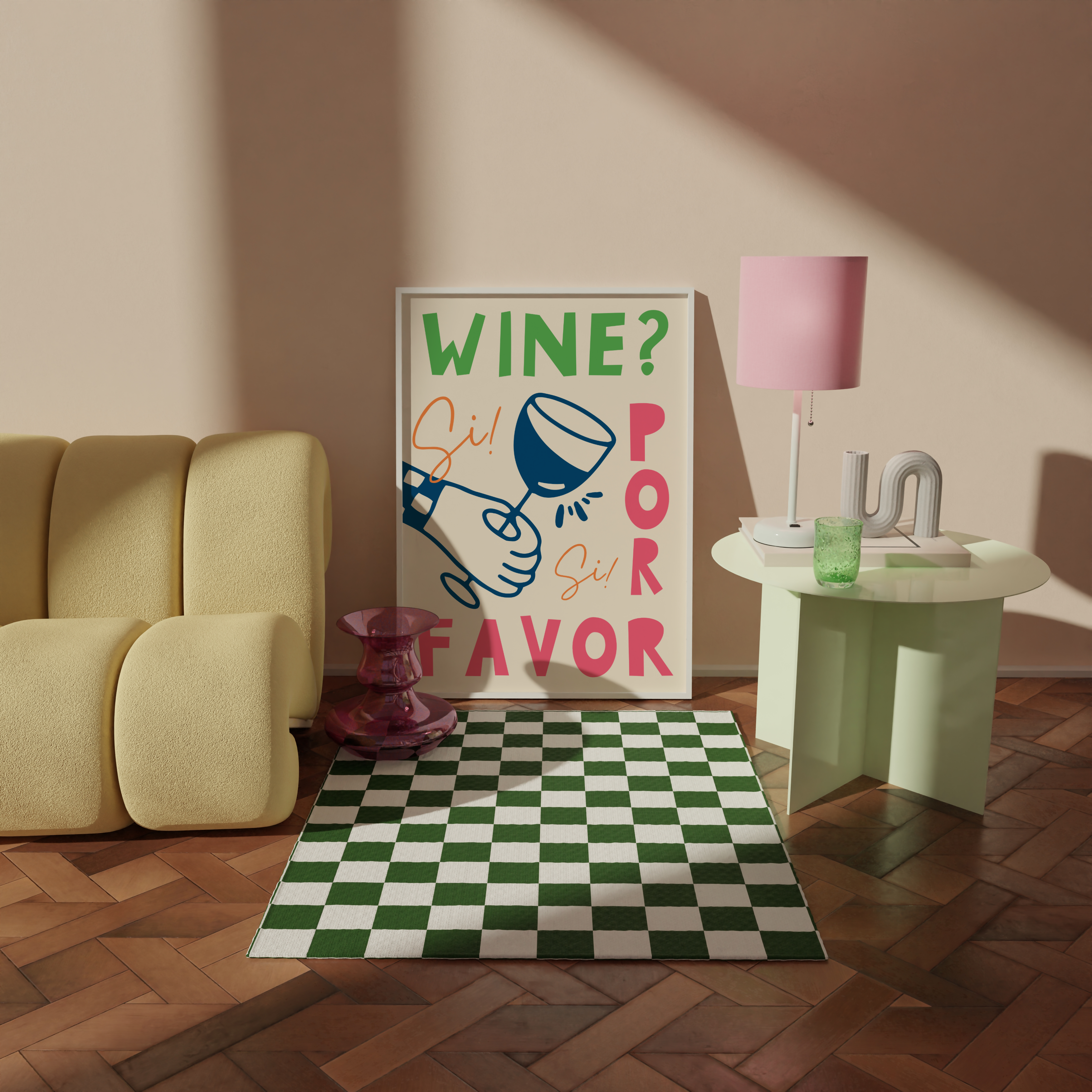 WINE POR FAVOR WALL ART PRINT