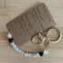 Gem Stone Keychain- Bride To Be- Black & White