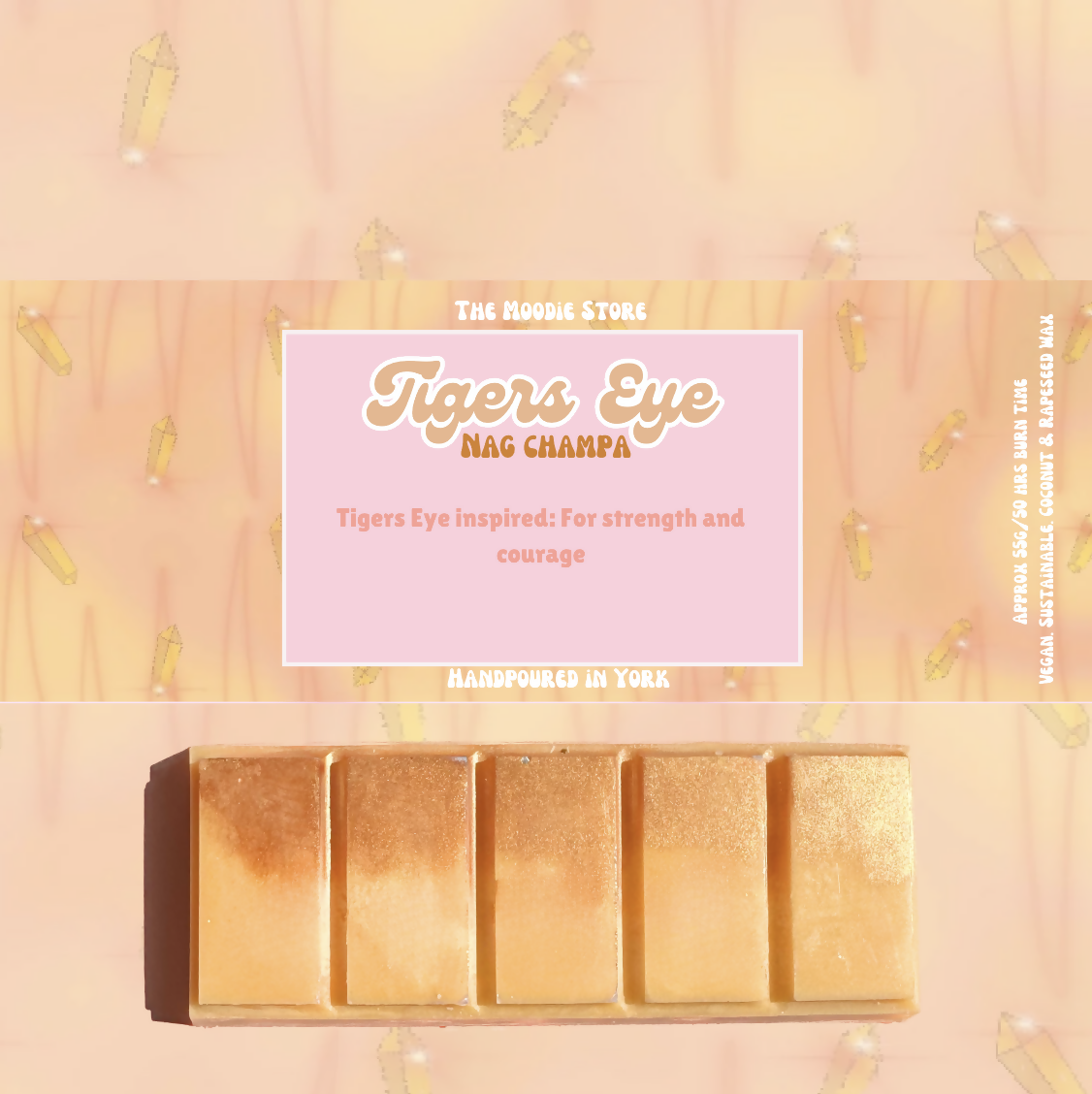 Tigers Eye - Nag Champa Fragranced Vegan Wax Melt Snap Bar