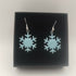 Pale Blue Enamel Snowflake Earrings
