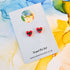 Handmade Red Evil Eye Heart Resin Stud Earrings