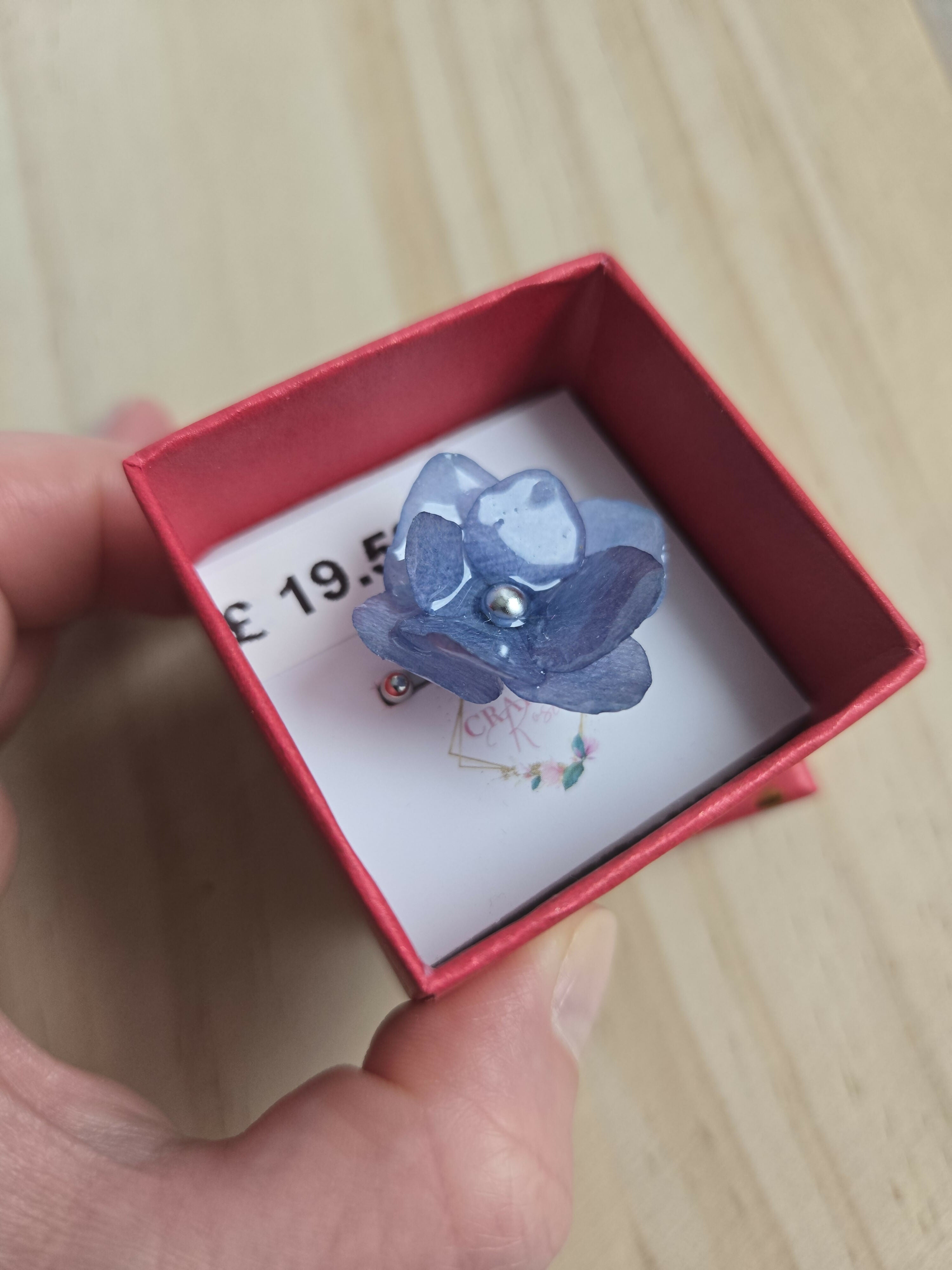 Stainless Steel Real Hydrangea Ring